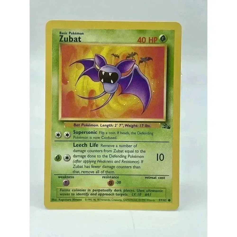 Zubat 57/62 Fossil Unlimited Pokémon TCG WOTC Non Holo Vintage 1999 NM‎